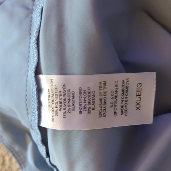 S.C & Co. Light Wash Denim Jean Skort Skirt with Stretchy Shorts Under Size XXL - Picture 6 of 6